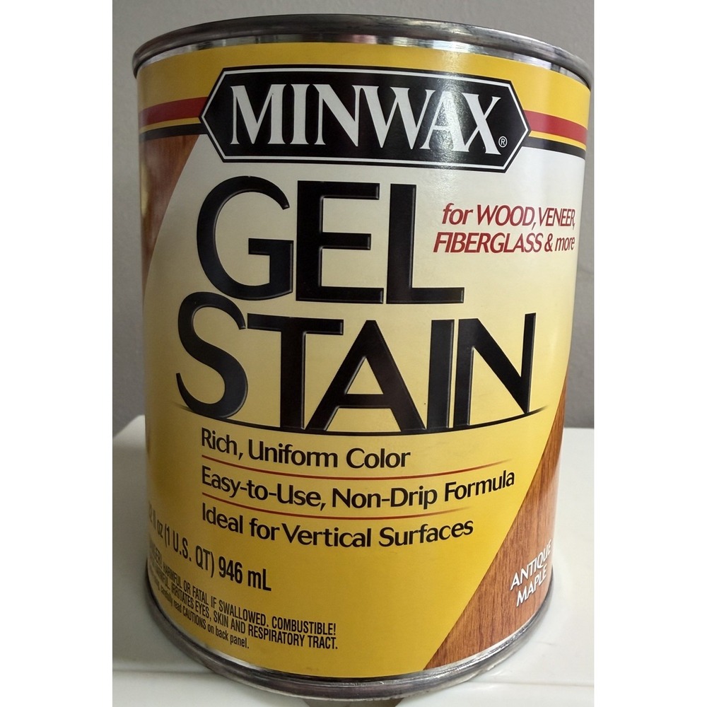 Minwax Gel Stain Antique Maple 603 1 Quart 32oz Wood Fiberglass Metal Stain